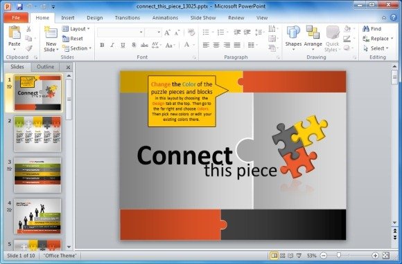 Connect This Piece PowerPoint Template