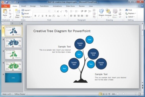 Download Creative Tree Diagram PowerPoint Template