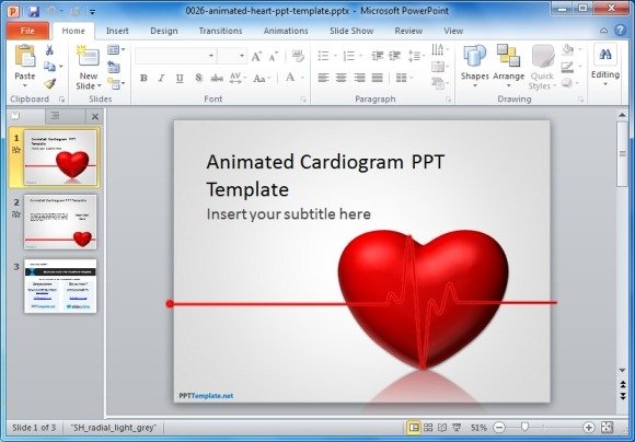 Free Animated Cardiogram PPT Template