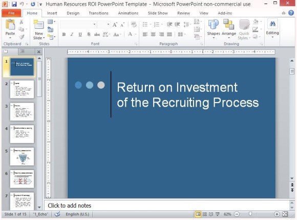 Professionally Designed Return on Investment of the Recruiting Process Presentation