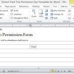 Standard Field Trip Permission Form for Schools