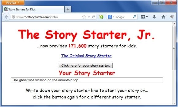 Story Starters for Kids and Letter Generator for Scribble