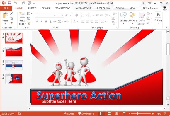 Superhero Action PowerPoint Template