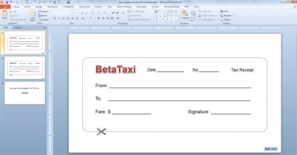 BetaTaxi taxi receipt example