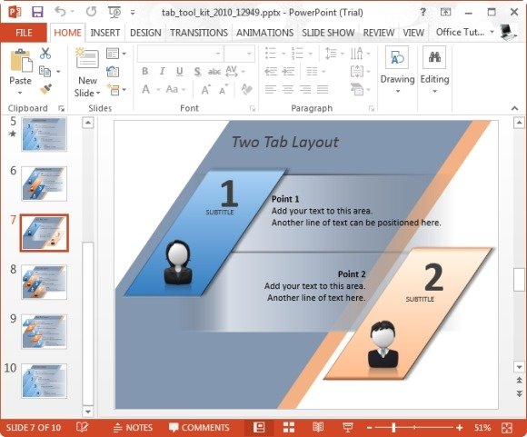 Animated Tab Toolkit Template For PowerPoint