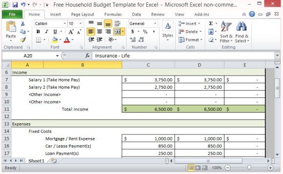 Household Budget Spreadsheet Template Free from cdn.free-power-point-templates.com