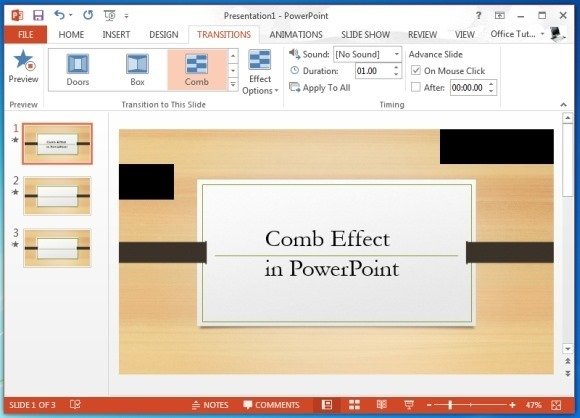 Comb Effect in PowerPoint