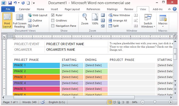 Free Event Schedule Tracker Template For Word 13