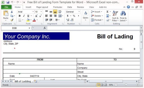 Create an Official Bill of Lading