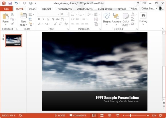 Dark Stormy Cloud Video Animation for PowerPoint