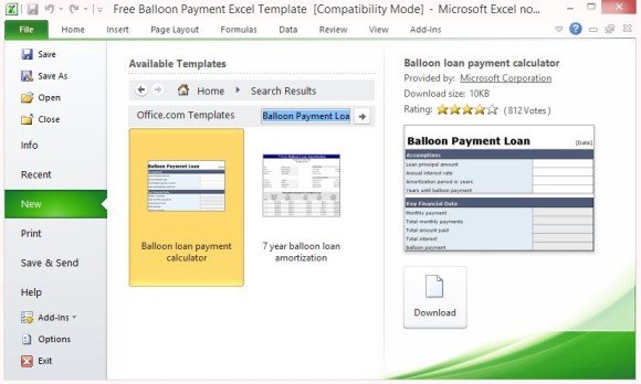 Easy-to-use Balloon Payment Calculator