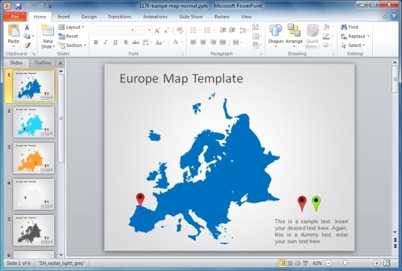 Europe map PowerPoint Template