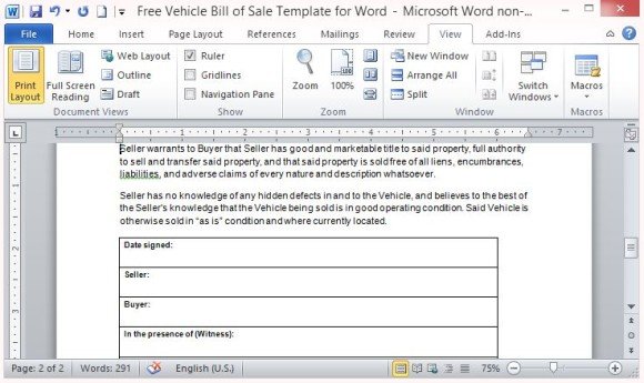 Have a Signed Copy of the Bill of Sale After the Transaction