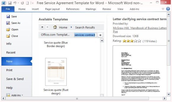 Look for Templates from Office.com