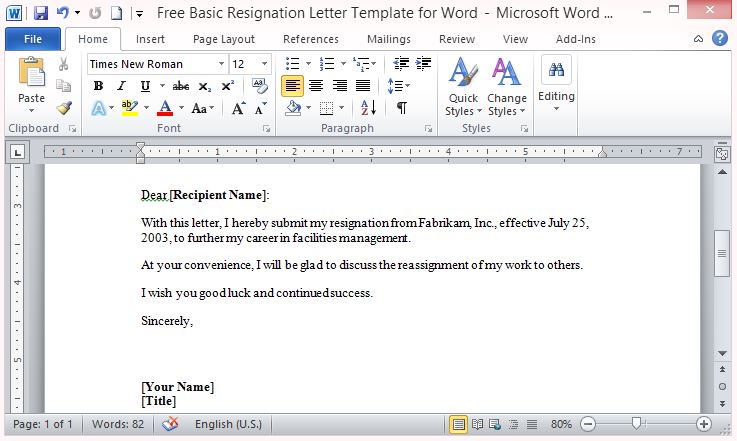 Microsoft Word Resignation Letter from cdn.free-power-point-templates.com