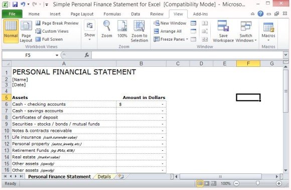 Personal Balance Sheet Excel Template from cdn.free-power-point-templates.com