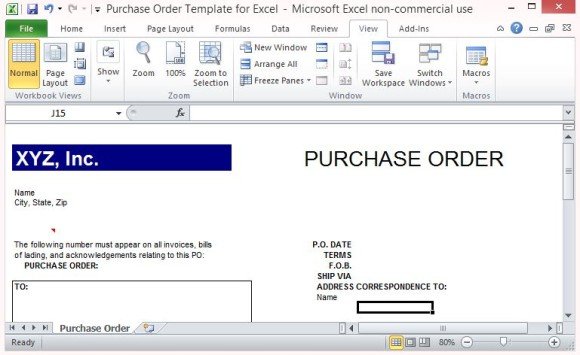 Purchase Order for Business Transactions