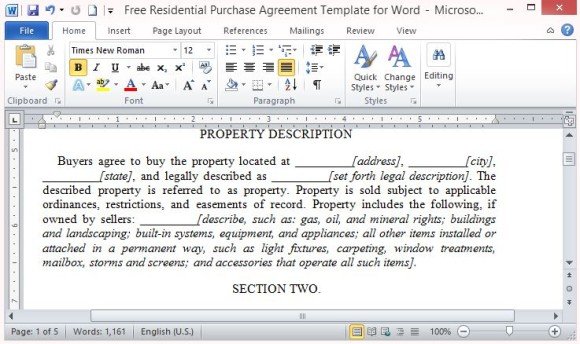 Sale Contract for Residential Property