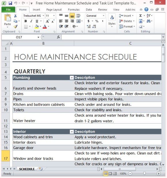 Schedule Your Home Maintenance Tasks