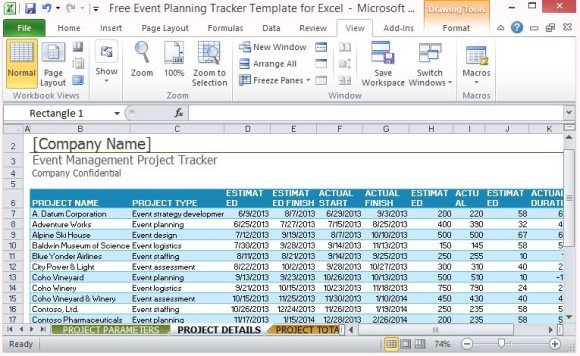 Free Event Planning Tracker Template For Excel