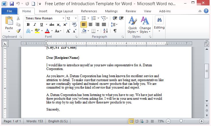 Standard Letter Template Word from cdn.free-power-point-templates.com