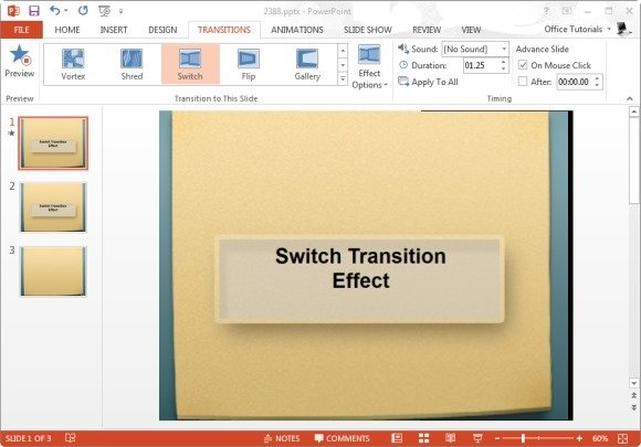 Switch Transition Effect