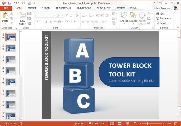Animated Blocks PowerPoint Template