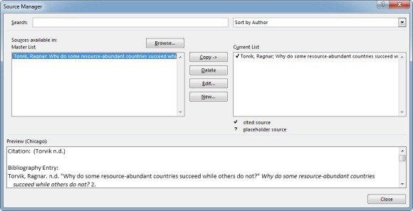 manage references in microsoft word 2013