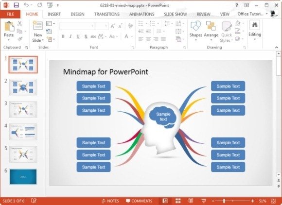 mind map diagram template for powerpoint