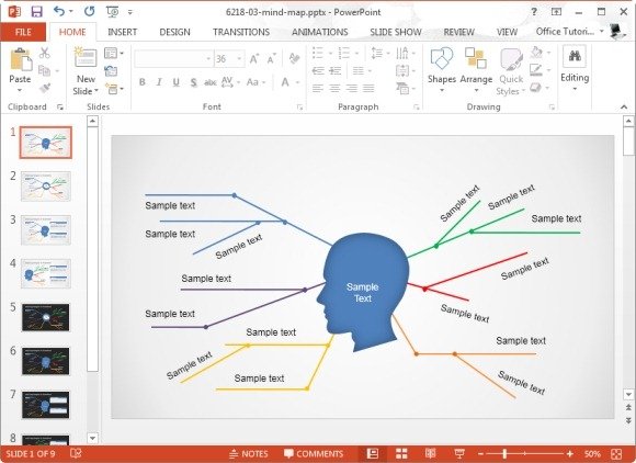 simple mind map powerpoint template