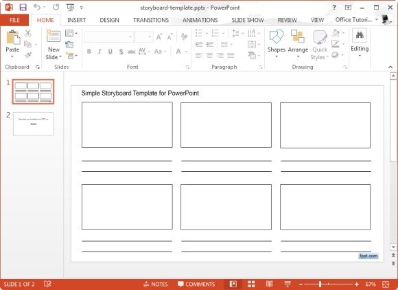Simple Storyboard Template For Microsoft Powerpoint Jpg Fppt