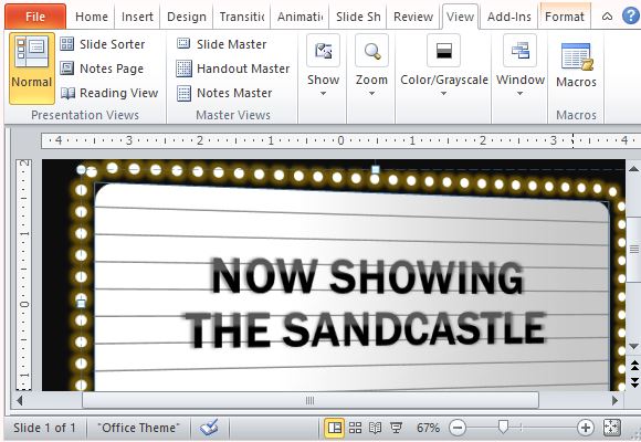 Free Powerpoint Template With Movie Theater Sign Effect
