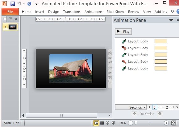Animated Picture Template For PowerPoint With Faded Zoom Effect