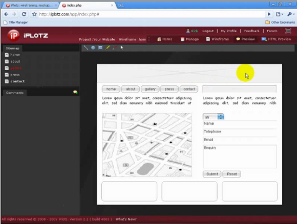 Recreate a Website Prototype with iPlotz