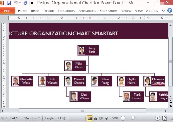 An Organization Chart Shows