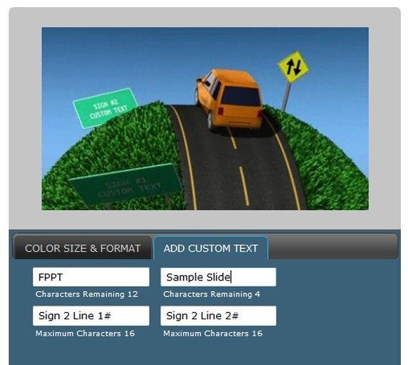 customize car animation with custom text