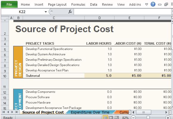 project costing excel template