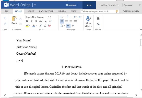 MLA Style Paper Template For Word With MLA Guidelines And Instructions