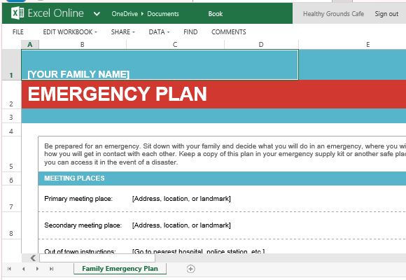 family emergency plan template