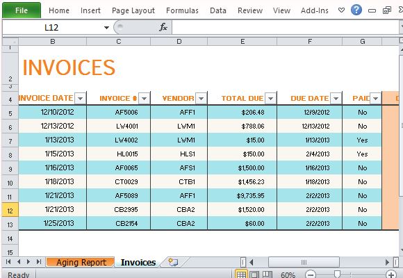 Track Accounts Receivable With Invoice Aging Report Template For Excel