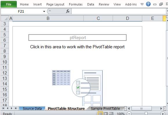 Know the PivotTable Structure