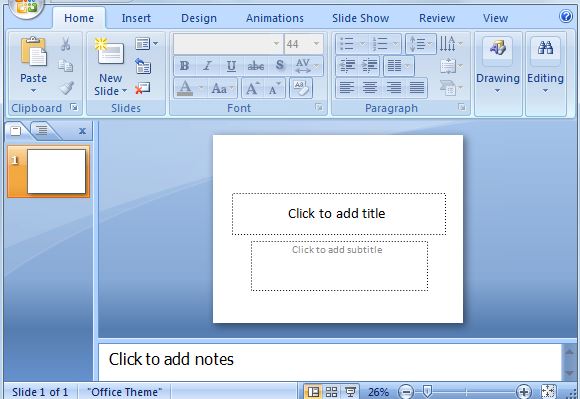 Open a Blank Spreadsheet and a New Slide