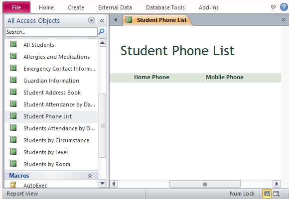 Desktop Student Database Template For Access