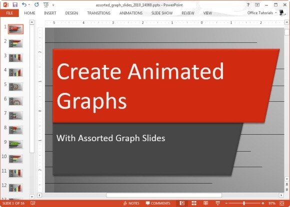 assorted graph slides template for powerpoint