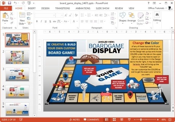 board game display template for powerpoint