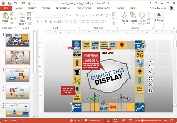 board game slide layout