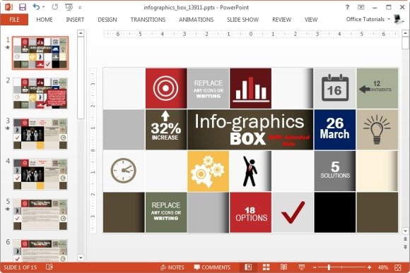infographics box template for powerpoint