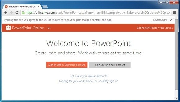 sign in with Microsoft account to use office online