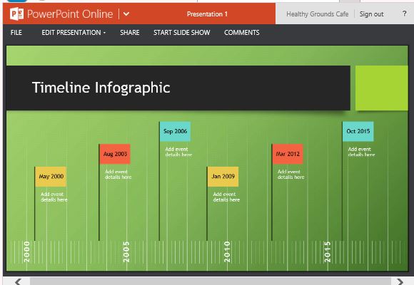 Attractive Slideshow View of Inforgraphic Timeline Template