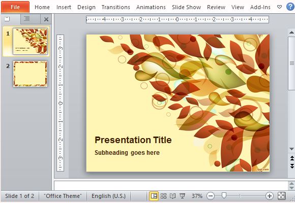 Autumn Leaves Abstract Template for PowerPoint